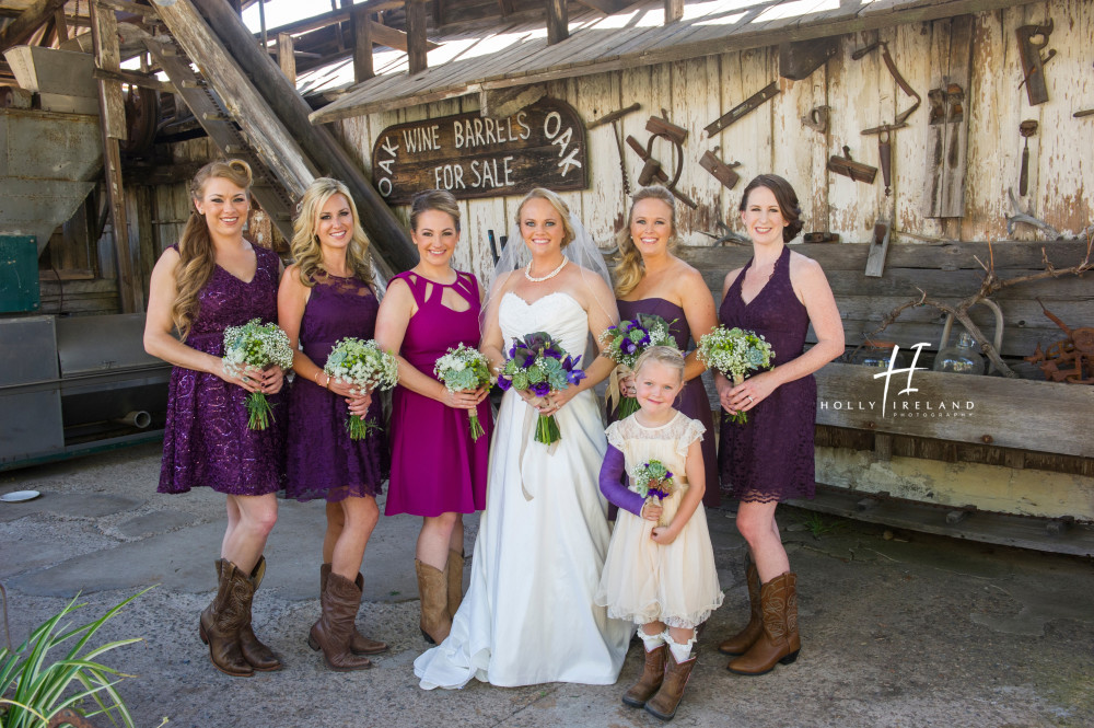 Rustic and fun bridal party photos at the Bernardo Winery in San Diego photographer