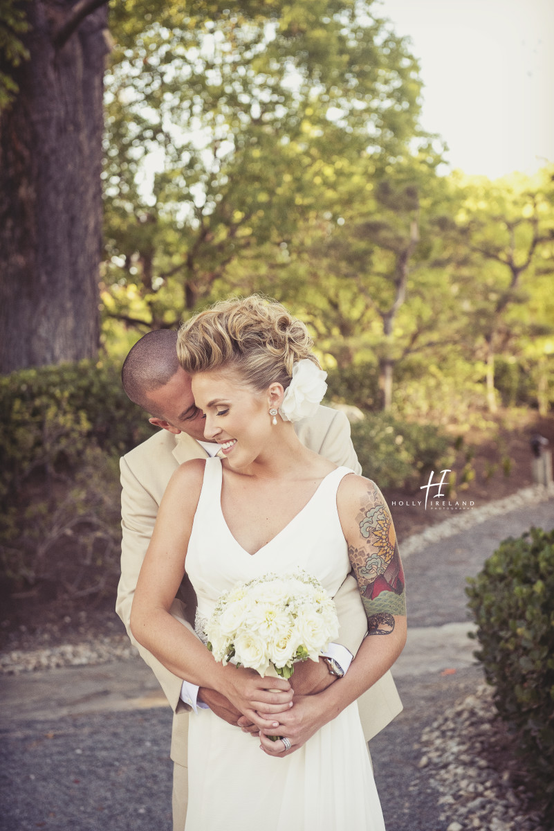 Karl Strauss Brewery wedding Tatood bride cool wedding hair for a bride