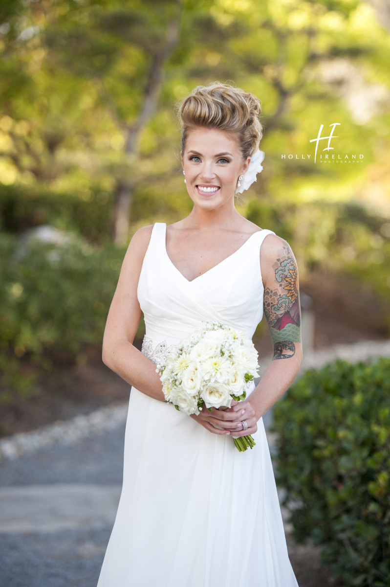 Karl Strauss Brewery wedding Tatood bride cool wedding hair for a bride