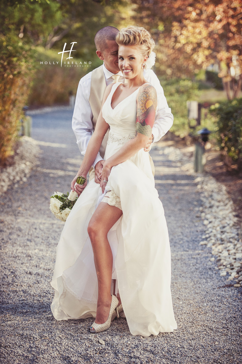 Karl Strauss Brewery wedding Tatood bride cool wedding hair for a bride